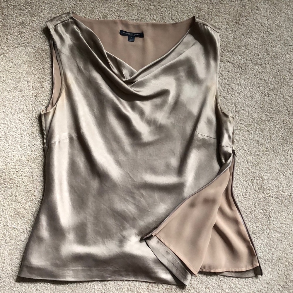 Gold silk shirt